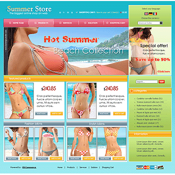 Bikini osCommerce 2.2RC2a template